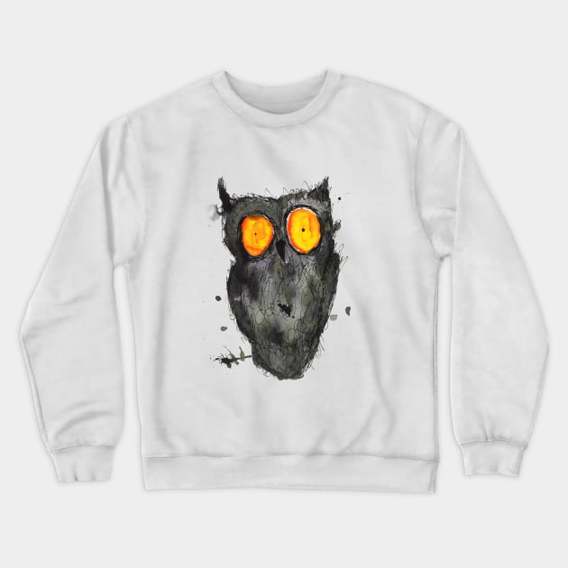 Scary owl Crewneck Sweatshirt by Bwiselizzy